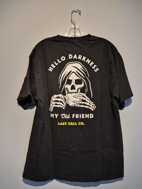 Last Call Co. Hello Darkness Black Graphic T-Shirt | Size XL